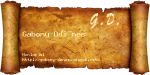 Gabony Dénes névjegykártya
